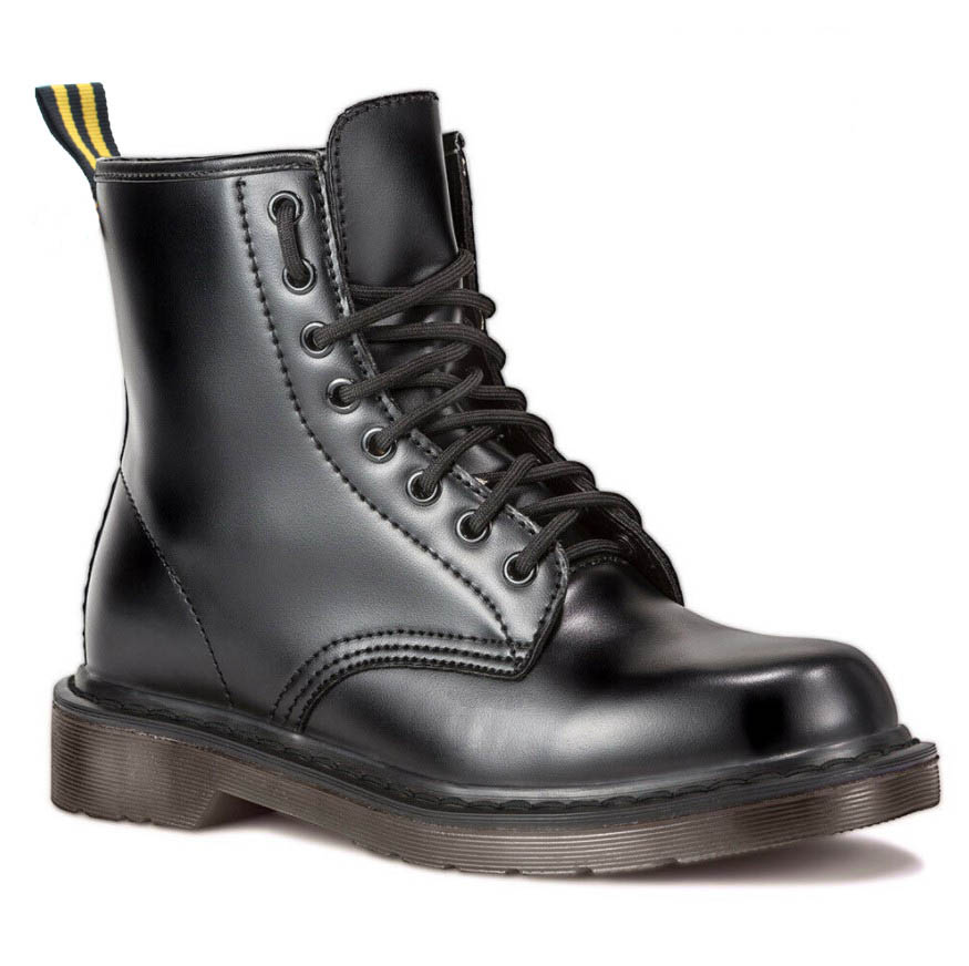 anfibi donna con lacci stivali scarpe scarponcini neri stivaletti